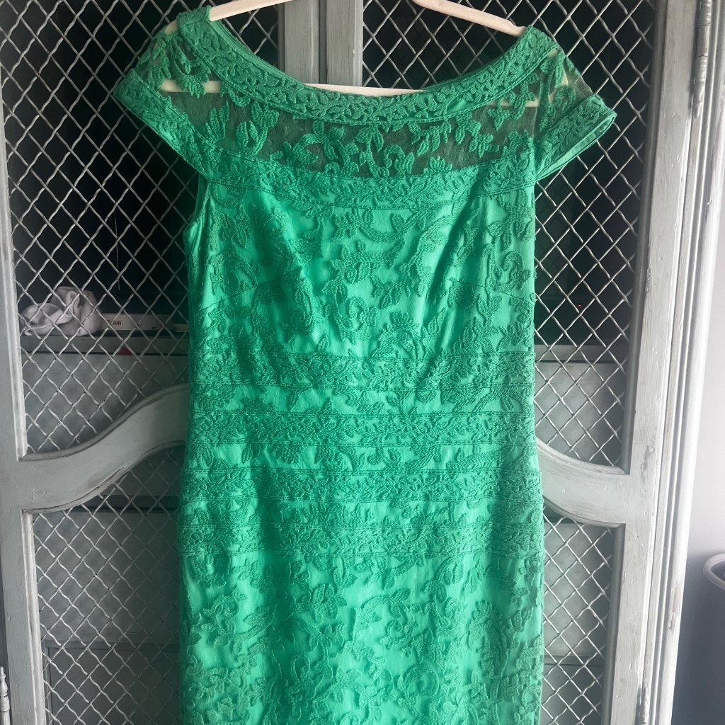 Tadashi Shoji Dress, 8, Green, Worn Once For A Wedding. Excellent Shape. Now $70
